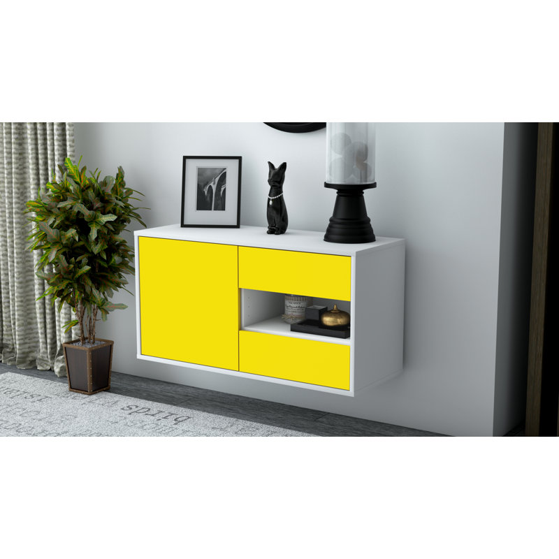 Marling TV Stand, Black/Yellow