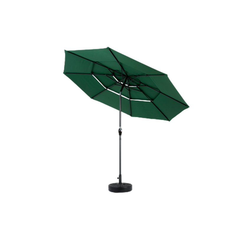 Parasol 3 niveaux à inclinaison automatique, Vert foncé