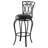 Black Swivel Bar Stool With Upholstered Seat