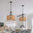 19" Hemp Rope Pendant Light, Hand-Woven Jute Hanging Lamp With Adjustable Chain, Natural Rope Shade Ceiling Light Fixture For Kitchen Island, Dining Room, Or Entryway