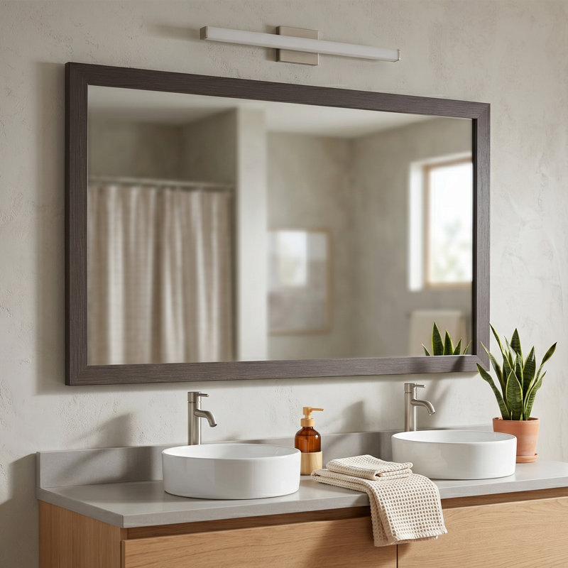 Miroir Meade, Espresso texturé, 32 po x 48 po