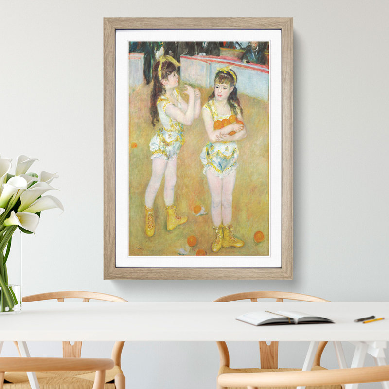 Acrobats at the Cirque Fernando by Pierre-Auguste Renoir - Picture Frame Painting, 36cm H x 27cm W x 2cm D, Oak Framed