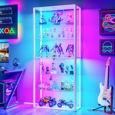 Glass 70 cm W Display Cabinet with Lighting