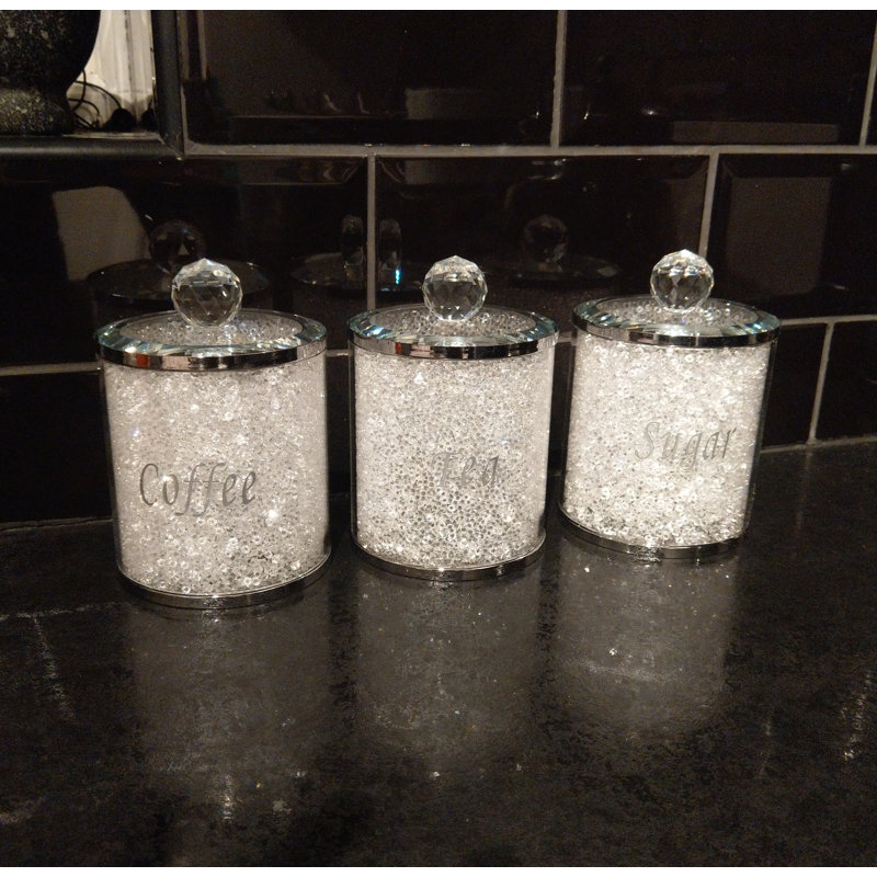 Glass Canister - Set of 3, Silver