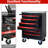 7 Tool Cart With 2 Brake And Powder Coated Surface - Rust- Black&Red Rust-169013186