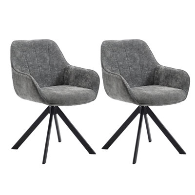 59cm Wide Upholstered Metal Dining Chairs