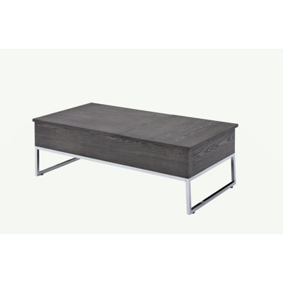 Grey Oak And Chrome Coffee Table With Lift Top -  Latitude Run®, AAB3590D209A4E23B85261AE5BAA8109