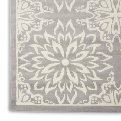 Tapis floral ivoire / gris Yurig