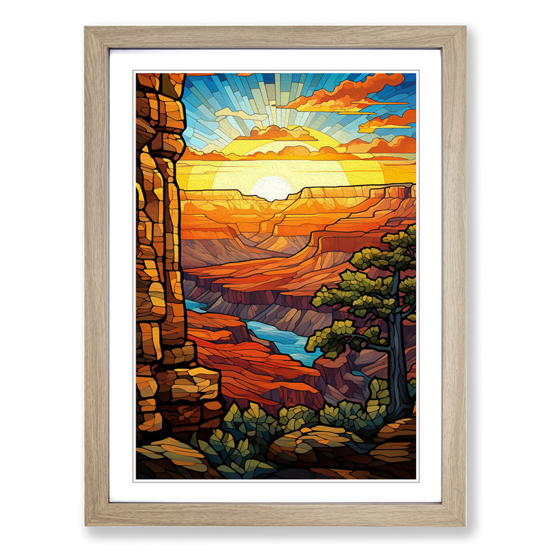 XYZ-FRM-V1223-3514 Grand Canyon Nouveau No.2 - Single Picture Frame Print on Wood