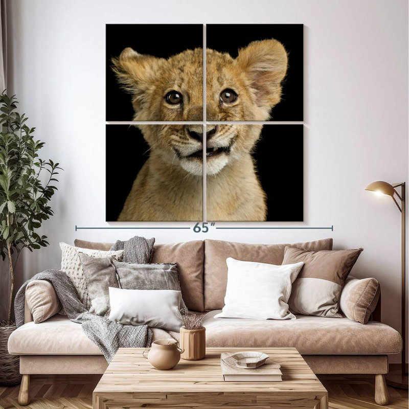 Tête de lion Brampt, H 50 po x l 50 po