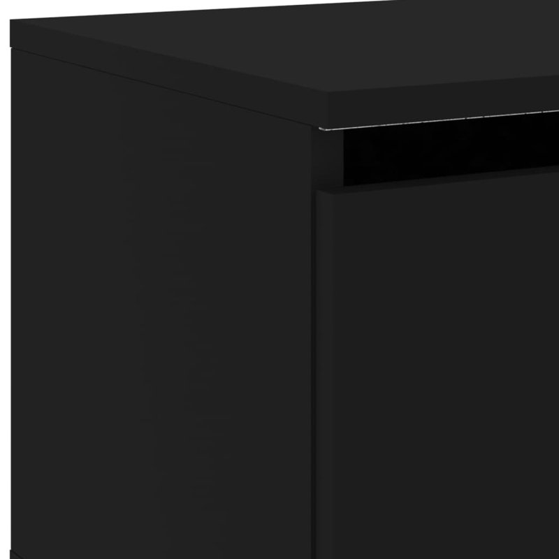 Brayle 50cm W Engineered Wood Bedside Table, Black
