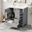 Meuble-lavabo 30 po avec lavabo, une porte avec tablette et trois tiroirs, porte à fermeture douce, gris-118004184