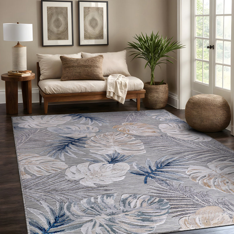 Chartier Machine Woven Floral Area Rug, Rectangle 8' x 10'
