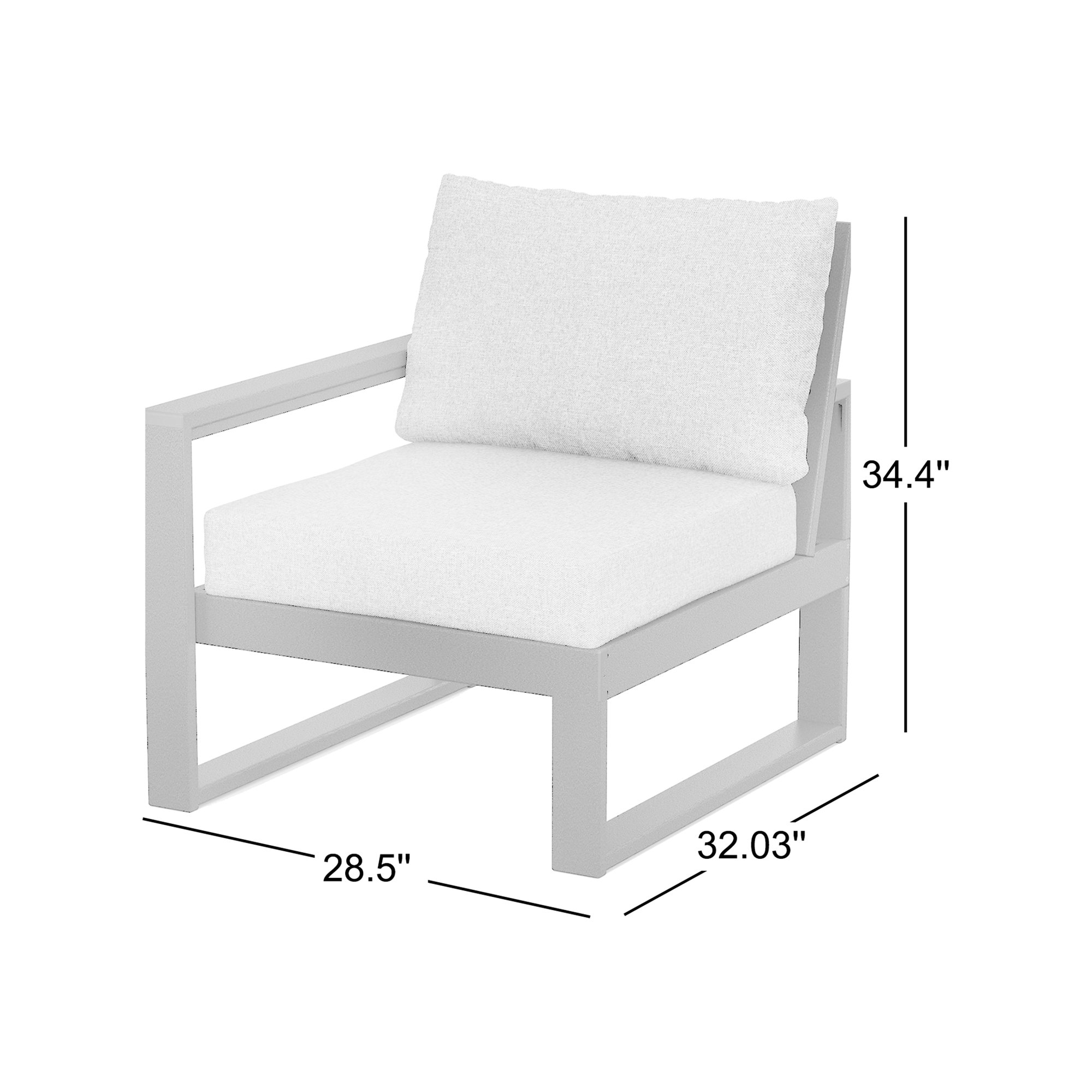 POLYWOOD Outdoor Lounge Chair, Black, Gray Mist