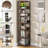 74.80 Inch Tall 6-Tier Corner Shelf, Narrow Rustic Bookshelf For Small Spaces, Versatile Etagere Display Stand