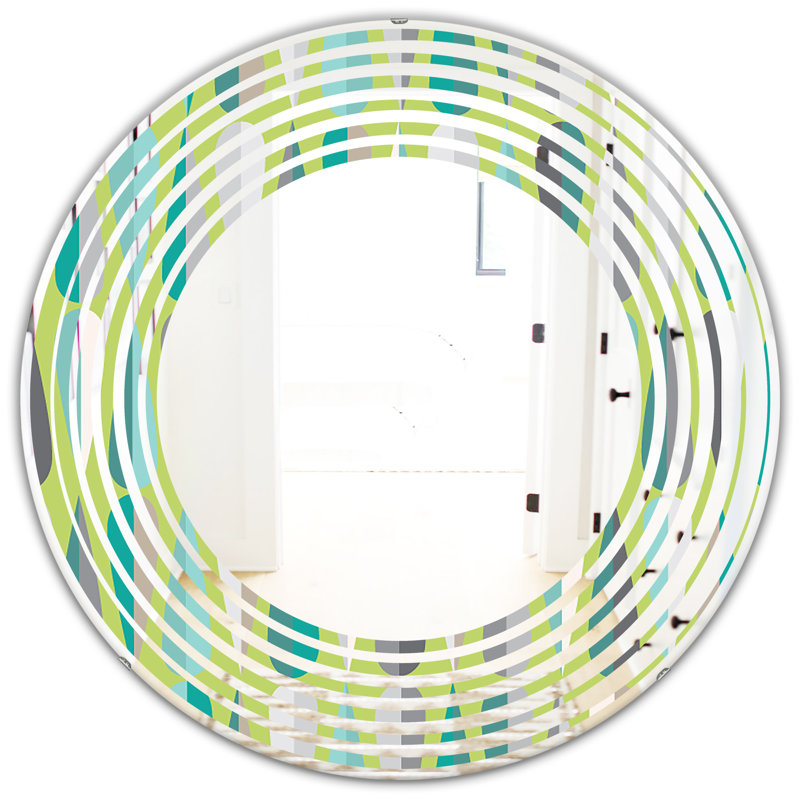 Miroir mural Coastal, H 31,5 po x l 31,5 po, Vague et dynamique III