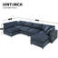 Canapé-lit modulaire en chenille modulaire à 6 places avec, pour espace de vie modulaire, modulaire en U-2049459250