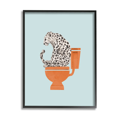 «Stupell Industries Cheetah on Bathroom Bathroom», art mural par Lanie Loreth