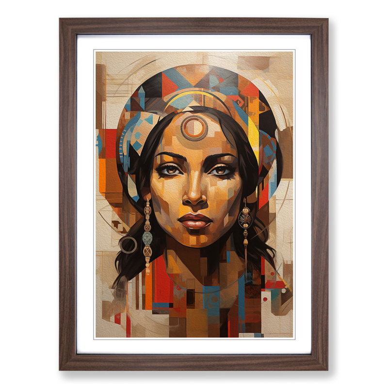 Indian Woman Dadaism - Framed Print, Walnut , 64cm H x 46cm W x 2cm D
