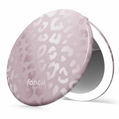 Taylor LED Lighted Compact Makeup Mirror, 5-inch Wide, Rechargeable, 10x/1x Magnifying & 3 Light Settings (Berry Lemonade)