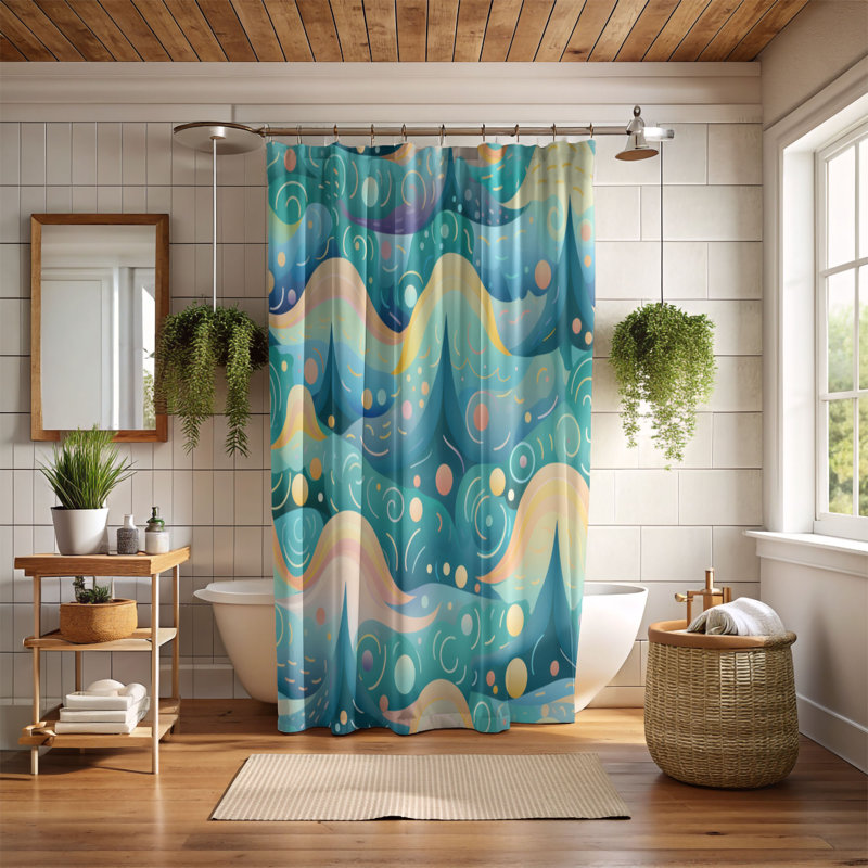 Rideau de douche Holiday Tree - Premium, H 74 po x l 71 po