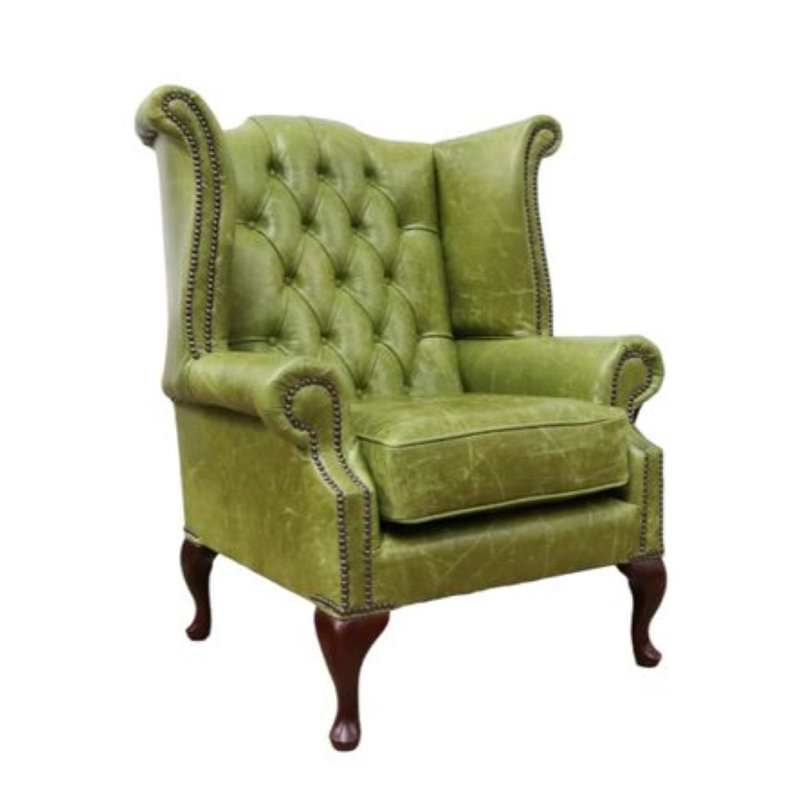 Upholstered Armchair, Apple Green