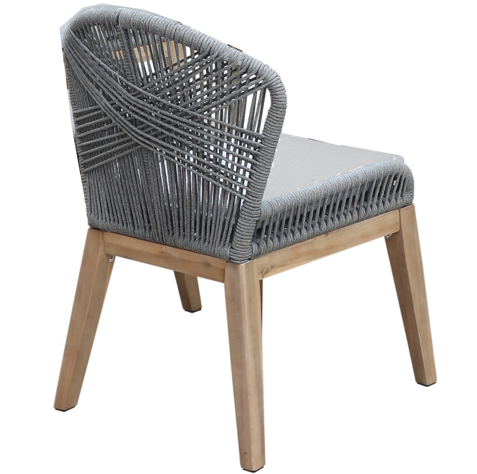Bowery 35" Acacia Patio Dining Set, Gray