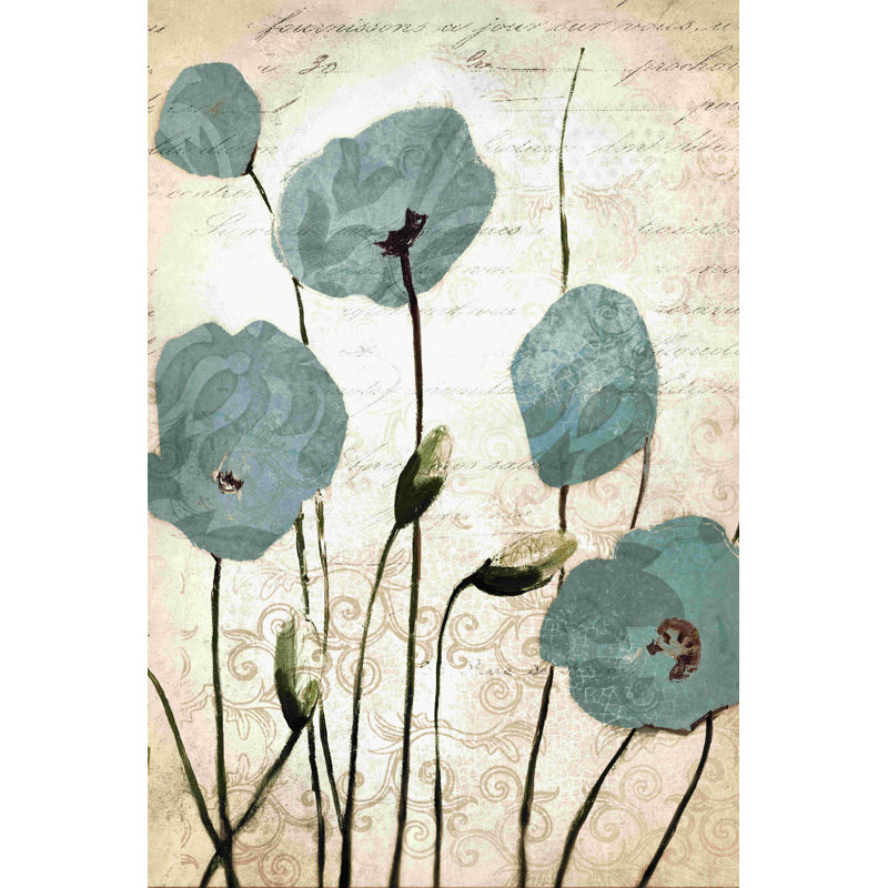 " Cool Poppies " Painting Print, 12" H x 8" W  
