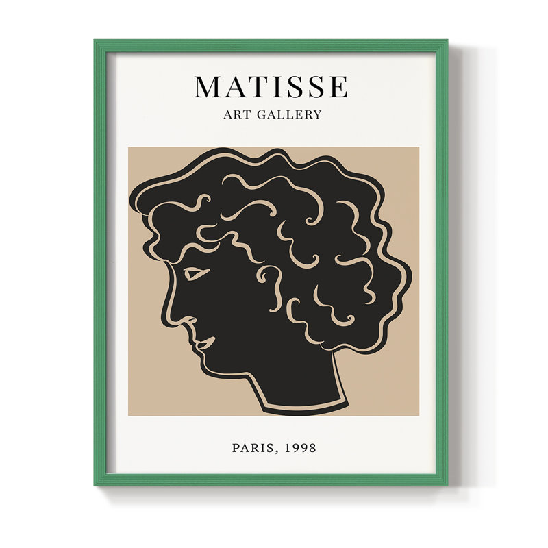 Matisse Cxxi, reproduction encadrée - bois massif, Vert, H 10 po x l 8 po