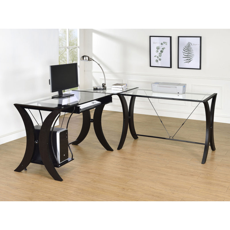 Bureau d'ordinateur en L Henley Cappuccino