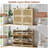Rattan Shoe Cabinet with 4 Flip Drawers, Breathable Hidden Shoe Storage for Entryway