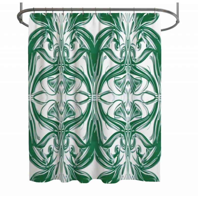 Rideau de douche à motif floral_12984, H 73 po x l 70 po