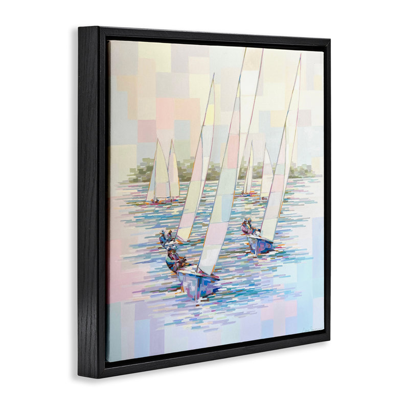 Art mural sur toile Stay the Course, H 18 po x l 18 po, Cadre flottant noir de jais