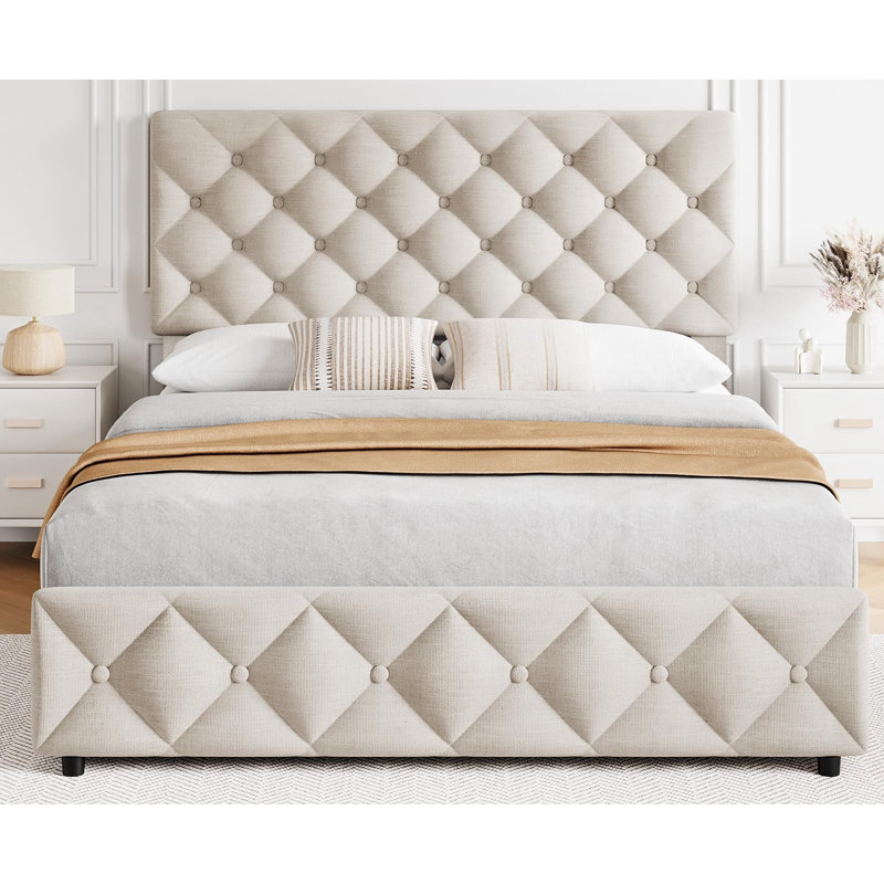 Behesh Bed, Beige, Queen