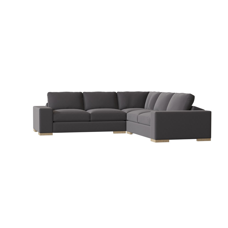 Brann Upholstered L-Shaped Sectional Symmetrical, Natural, Lena Alloy Performance Linen Blend