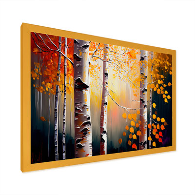 «Autumn Birch Trees Forest II», art mural sur toile