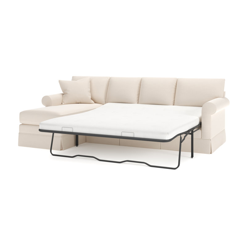 Friedman 2 - Piece Upholstered Sleeper Sectional, Left Hand Facing, Drusky Navy Sustain® Basketweave