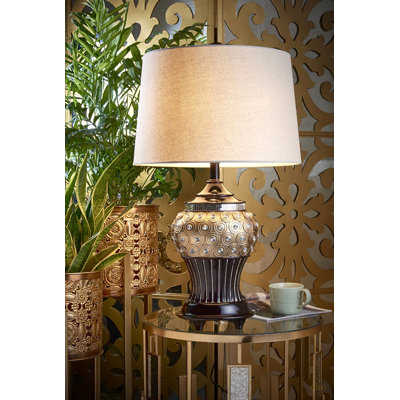 28.75 Inch Max Bejeweled Resin Table Lamp
