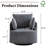 33.86'' Wide Contemporary Soft Upholstered Swivel Barrel Chair With Two Accent Pillows-117322234