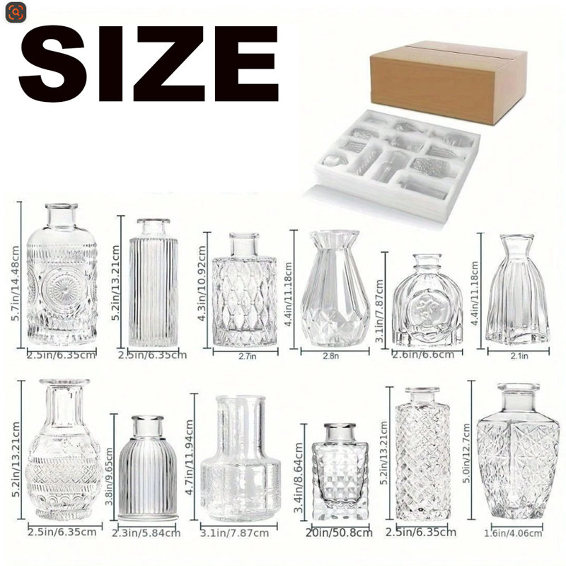 Glass Table Vase - Set of 12