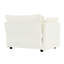 Fauteuil Comfy à assise simple en chenille blanche