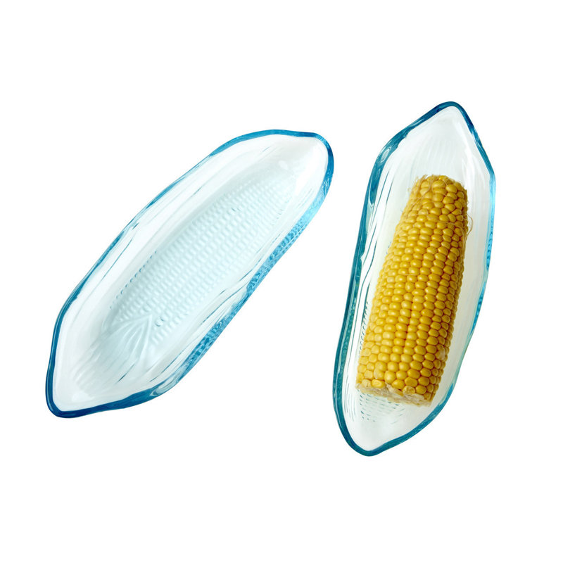 17 Stories Aimee-Louise Glass Platter, Blue