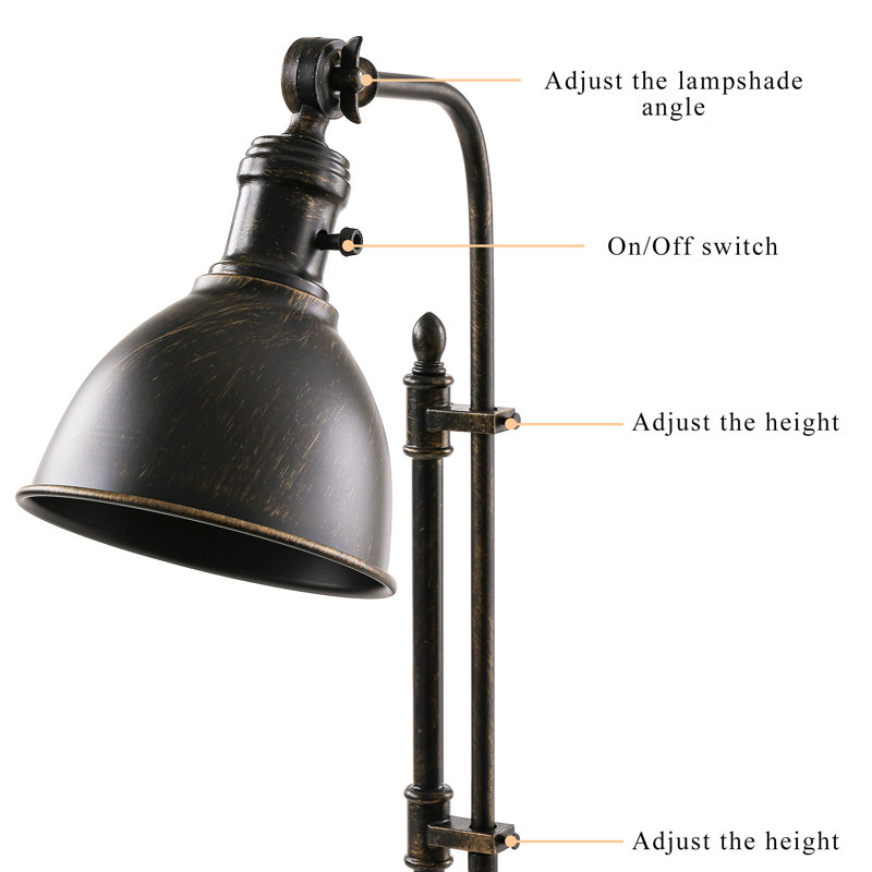 Burak 27" Adjustable Black Metal Desk Lamp