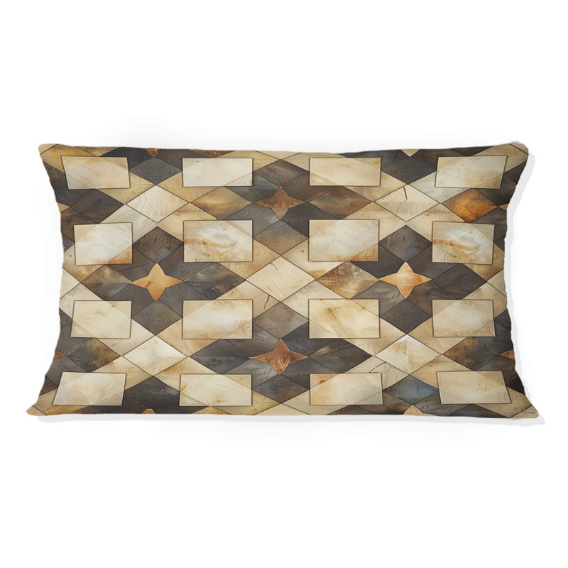 Coussin lombaire brun et beige avec étoiles magiques III