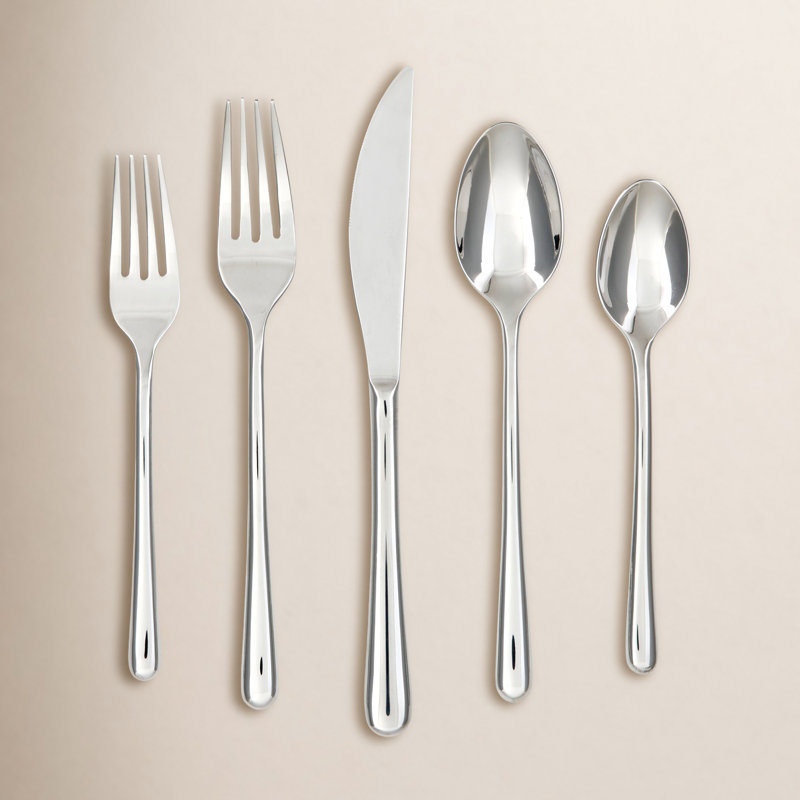 Avron 20 Piece Flatware Set, Silver Mirror