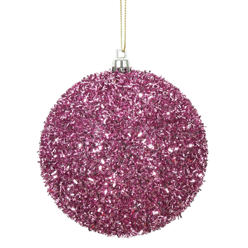Ornement boule Tinsel, Rose