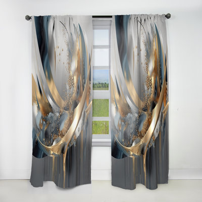 Attitash - Shapes Curtain - Room Darkening Abstract Curtain - 1 Panels
