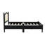 Grand lit plateforme en bois avec tête de lit attrayante - Allure de chambre à coucher, noir intrigant