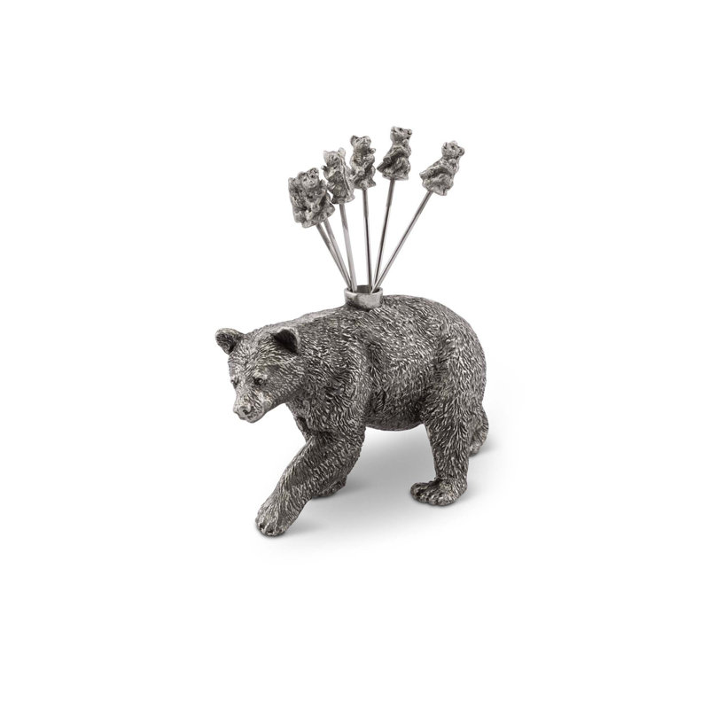 Woodland Creatures Pewter Black Bear Cheese Marker