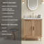 Meuble-lavabo autoportant de 30 po / 36 po avec comptoir en pierre blanche, lavabo en céramique et structure en bois massif, finition café clair-1280982521